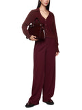 Feminine Rigour Claret V Neck Sweater <span>ZC39.12M68<span>