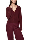 Feminine Rigour Claret V Neck Sweater <span>ZC39.12M68<span>