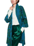 Mystic Plumage Long Knit Feather Print Coat <span>ZC11.16M63<span>