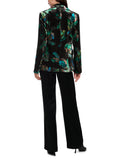 Mystic Plumage Feather Print Fitted Velvet Jacket <span>ZC34.19W79<span>