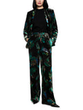 Mystic Plumage Warri Feather Print Velvet Trousers <span>ZC81.30W79<span>