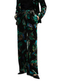 Mystic Plumage Warri Feather Print Velvet Trousers <span>ZC81.30W79<span>