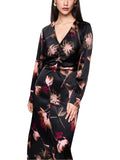 Feminine Rigour Silk Leaf Print Dress <span>ZC21.10W28<span>