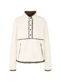 Dodgy Dogs Ivory Fleece Top With Leopard Print Trim <span>ZS44.18J86<span>