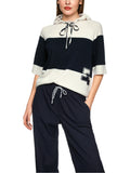 Logomania Wool Stripe Short Sleeve Hoody <span>ZS41.06M52<span>