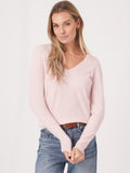 V Neck Organic Cashmere Sweater <span>100510<span>