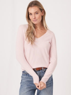 V Neck Organic Cashmere Sweater <span>100510<span>