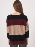 Organic Cashmere Stripe V-Neck Sweater <span>103541<span>