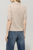Bohemian Vibes Fine Wool/Cashmere Short Sleeve Polo Top <span> 128662<span>