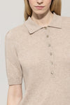 Bohemian Vibes Fine Wool/Cashmere Short Sleeve Polo Top <span> 128662<span>