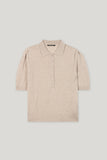 Bohemian Vibes Fine Wool/Cashmere Short Sleeve Polo Top <span> 128662<span>