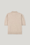 Bohemian Vibes Fine Wool/Cashmere Short Sleeve Polo Top <span> 128662<span>