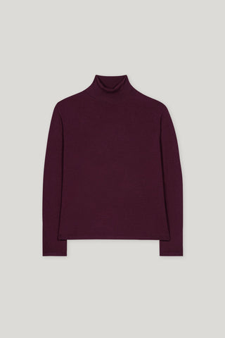 Autumn Glow Aubergine Polo Sweater <span>128723<span?