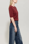 Autumn Glow Cranberry Short Sleeve Sweater <span>128724<span>