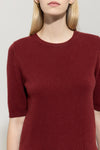 Autumn Glow Cranberry Short Sleeve Sweater <span>128724<span>