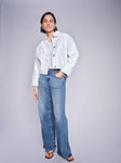 Boxy Oversize White Denim Jacket <span>168190<span>