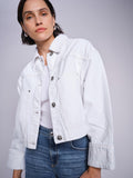 Boxy Oversize White Denim Jacket <span>168190<span>