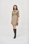 Jersey & Taffeta Cowl Neck Dress <span>173444F24<span>