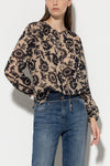 Autumn Vibes Navy/Toffee Floral Print Blouse <span>208477<span>