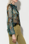 Emotional Essence Sheer Printed Silk Blouse <span>208482<span>