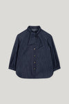 Bohemian Vibes Chambray Denim Tie Neck Blouse <span>228600<span>