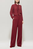 Autumn Glow Cranberry Ruffle Blouse <span>228611<span>