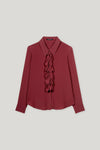 Autumn Glow Cranberry Ruffle Blouse <span>228611<span>