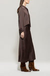 Autumn Glow Chocolate Satin Blouse <span>228626<span>