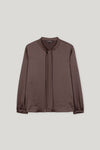 Autumn Glow Chocolate Satin Blouse <span>228626<span>
