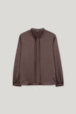 Autumn Glow Chocolate Satin Blouse <span>228626<span>