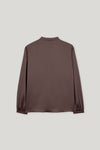 Autumn Glow Chocolate Satin Blouse <span>228626<span>