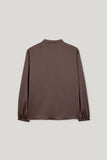 Autumn Glow Chocolate Satin Blouse <span>228626<span>