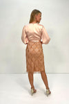 Rich Blush Copper Satin and Lace Dress <span>2 24125601<span>