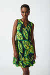 Lime Leaf Print Aline Jersey Dress <span>241119<span>