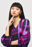 Satin Geometric Print Blouse <span>243058<span>