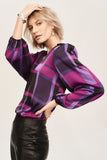 Satin Geometric Print Blouse <span>243058<span>