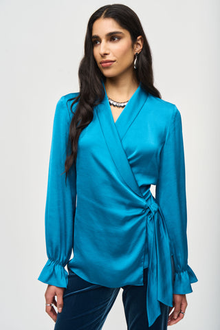 Satin Wrap Blouse <span>243086<span>