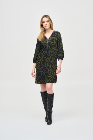 Chiffon Khaki Print Tunic Dress <span>243154<span>