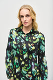 Satin Printed Blouse With Lace Trim <span>243205<span>