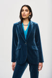 Fitted Longline Velvet Blazer <span>243286<span>