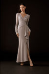 Sparkle Knit Long Sleeve Wrap Gown <span>243793<span>