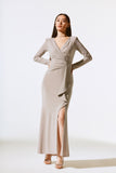 Sparkle Knit Long Sleeve Wrap Gown <span>243793<span>