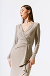 Sparkle Knit Long Sleeve Wrap Gown <span>243793<span>