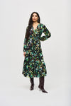 Abstract Print Georgette Maxi Dress <span>243901X<span>