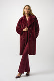 Merlot Red Faux Fur Coat <span>243902F25<span>
