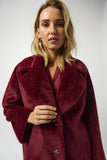 Merlot Red Faux Fur Coat <span>243902F25<span>