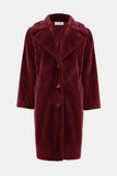 Merlot Red Faux Fur Coat <span>243902F25<span>
