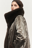 Faux Fur Reversible Chocolate Coat <span>243904<span>