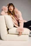 Rose Pink Thin Faux Fur Coat <span>243923F25<span>