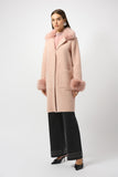 Rose Pink Thin Faux Fur Coat <span>243923F25<span>